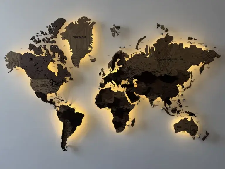 Карта мира на стену: как она преобразит ваш интерьер